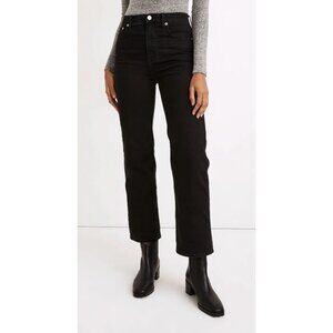 Madewell Slim Wide-Leg Jeans in Lunar Wash Black Jeans-sz 24